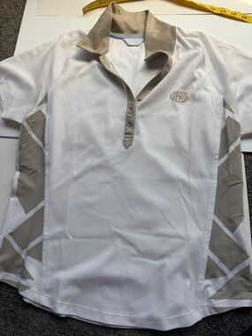 Callaway White Polo Shirt with Tan Accents - Golf Grand Cypress (Orlando)